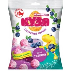 Кукурузные шарики Кузя Лакомкин со вкусом йогурта с черникой 50г в магазинах Магнит