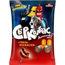 Кукурузные снеки Сырколбас со вкусом колбаски гриль 100г в магазинах Магнит