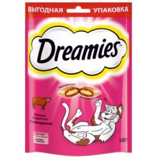 Лакомство для кошек Dreamies Подушечки с говядиной 140г в магазинах Магнит
