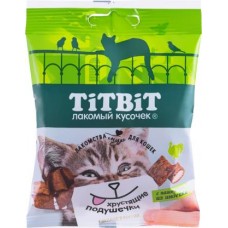Лакомство для кошек Titbit подушечки паштет из индейки 30г в магазинах Магнит