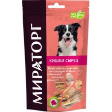 Лакомства для собак Мираторг кишки говяжьи сушеные 50г в магазинах Магнит