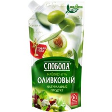 Майонез Слобода Оливковый 67% 216г в магазинах Магнит