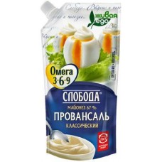 Майонез Слобода Провансаль Классический Омега 3-6-9 67% 375г в магазинах Магнит