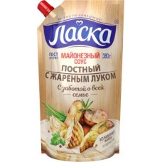 Соус майонезный Ласка постный с жареным луком 35% 380г в магазинах Магнит