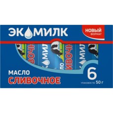 Масло сладко-сливочное Экомилк Традиционное несоленое 82.5% 300г в магазинах Магнит