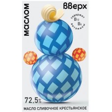 Масло сладко-сливочное Маслом вверх Крестьянское несолёное 72.5% 180г в магазинах Магнит