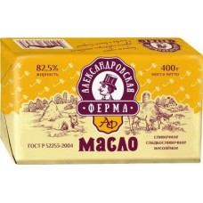 Масло сливочное Александровская Ферма 82.5% 400г в магазинах Магнит