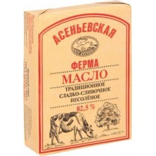 Масло сливочное Асеньевская Ферма 82.5% 180г в магазинах Магнит