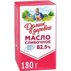 Масло сливочное Домик в деревне Отборное 82.5% 180г в магазинах Магнит