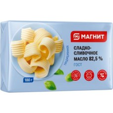 Масло сливочное Магнит Традиционное 82.5% 180г в магазинах Магнит
