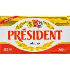 Масло сливочное President несоленое 82% 360г в магазинах Магнит