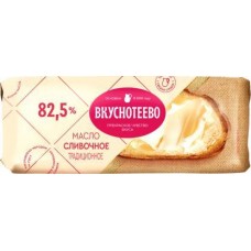 Масло сливочное Вкуснотеево Традиционное 82.5% 400г в магазинах Магнит