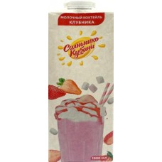 Коктейль молочный Солнышко Кубани клубника 2.5% 1л в магазинах Магнит