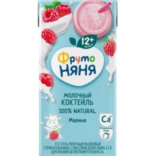 Коктейль молочный ФрутоНяня Малина 2.1% 200мл в магазинах Магнит