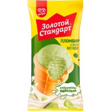 Мороженное Золотой стандарт пломбир вафельный стаканчик фисташка 84г в магазинах Магнит