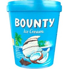 Мороженое Bounty молочное с кокосовым молоком мякотью кокоса и молочным шоколадом ведро 272г в магазинах Магнит