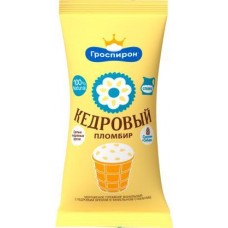 Мороженое Гроспирон Кедровый Пломбир с кедровым орехом в вафельном стакане 15% 85г в магазинах Магнит