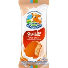 Мороженое Коровка из Кореновки Крем-брюле в белой глазури с карамелью 70г в магазинах Магнит