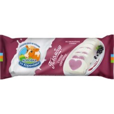 Мороженое Коровка из Кореновки Пломбир двухслойный Ванильный с черной смородиной 400г в магазинах Магнит
