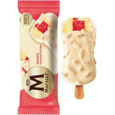 Мороженое Магнат Эскимо сливочное с Манго красные ягоды в белом шоколаде 74г в магазинах Магнит