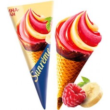 Мороженое Sunreme Банан Малина рожок 78г в магазинах Магнит