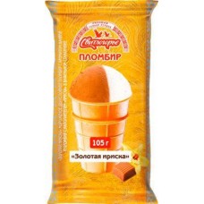 Мороженое Свитлогорье Золотая Ириска двухслойное ваниль и пломбир 105г в магазинах Магнит