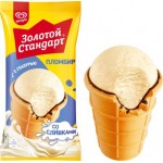 Мороженое Золотой стандарт Пломбир Классический в вафельном стакане 86г Мороженое Золотой стандарт Пломбир Классический в вафельном стакане 86г