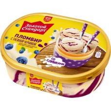 Мороженое Золотой Стандарт Пломбир с черникой 475г в магазинах Магнит