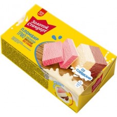 Мороженое Золотой Стандарт Трио Пломбир Шоколад Клубника Сливки 12% 180г в магазинах Магнит