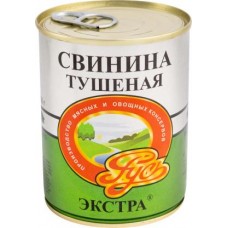 Свинина Русь экстра тушеная 338г в магазинах Магнит