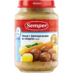 Пюре детское Semper с фрикадельками из говядины с овощами 190г
