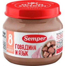 Пюре Semper говядина язык с 8 месяцев 80г в магазинах Магнит