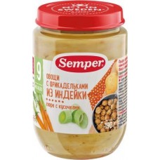 Пюре Semper Овощи с фрикадельками из индейки 190г в магазинах Магнит