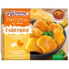 Наггетсы Вязанка Сливушки с куриным филе и сыром 250г в магазинах Магнит