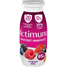 АКТИМУНО Кисломолочный продукт с цинк Ягодный микс 1,5% 95г в магазинах Магнит