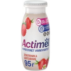 Продукт кисломолочный Actimel земляника-шиповник с цинком 1.5% 95г в магазинах Магнит