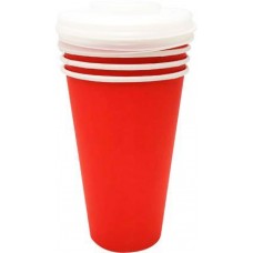 Стакан Лекс одноразовый бумажный с крышкой 400мл 4шт в магазинах Магнит