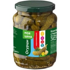 Огурцы Моя цена маринованные корнишоны 3-6см 680г в магазинах Магнит