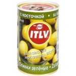 Оливки ITLV зеленые с косточкой 300г