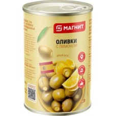 Оливки Магнит зеленые с лимоном 280г в магазинах Магнит