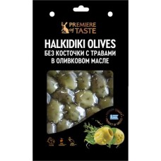Оливки Premiere of taste Халкидики с травами без косточки маринованные 150г в магазинах Магнит