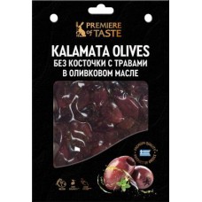 Оливки Premiere of taste Каламата маринованные с травами без косточки 150г в магазинах Магнит