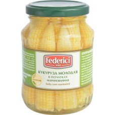 Кукуруза Federici молодая в початках маринованная 340г в магазинах Магнит