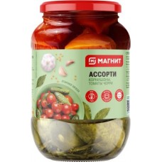 Ассорти овощное Магнит корнишоны и черри 680г в магазинах Магнит