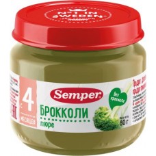 Пюре овощное Semper Брокколи с 4 месяцев 80г в магазинах Магнит