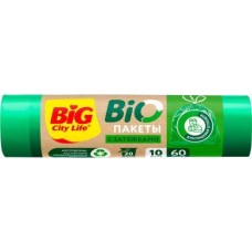 Пакеты для мусора Big City с затяжками 15мкм 60л 10шт в магазинах Магнит