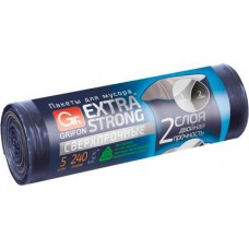 Пакеты для мусора Grifon прямые ПВД 40мкм 240л 5шт в магазинах Магнит