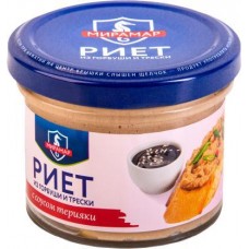 Риет Мирамар из горбуши и трески с соусом терияки 100г в магазинах Магнит