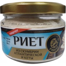 Риет Золотая Fishka скумбрия кета 180г в магазинах Магнит