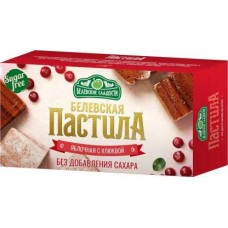 Пастила Белевская яблочная с клюквой без сахара 200г в магазинах Магнит